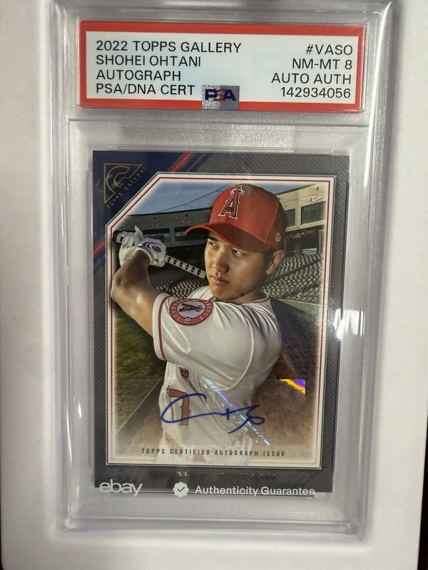 2022 Topps Gallery Shohei Ohtani PSA/DNA Autograph Blue Ink Auto PSA NM-MT 8 view 2