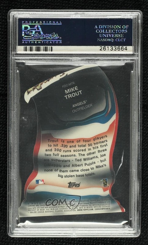 2014 Bowman Chrome Fire Die-Cut Mike Trout #FDC-MTR PSA 10 GEM MT view 2
