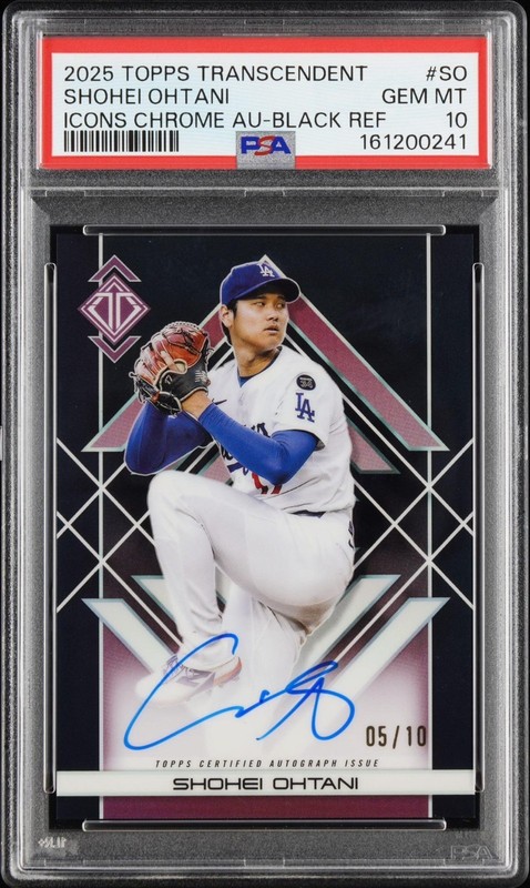 2025 Topps Transcendent Collection Black 05/10 Shohei Ohtani Auto PSA 10