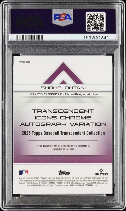 2025 Topps Transcendent Collection Black 05/10 Shohei Ohtani Auto PSA 10 view 2