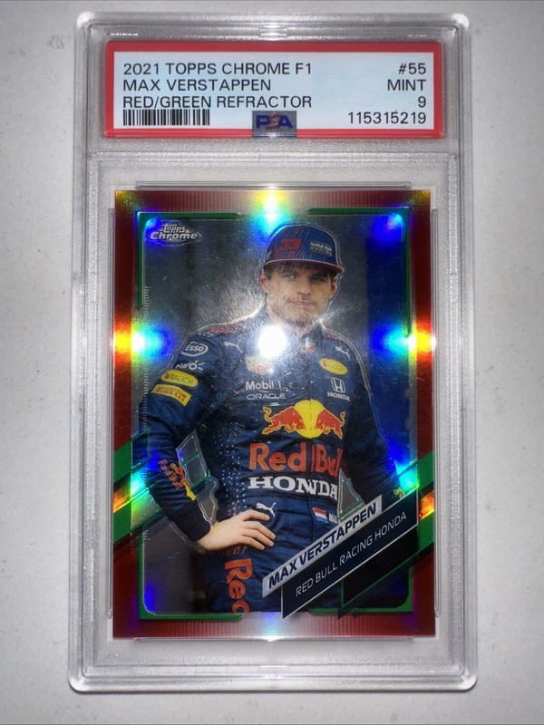 2021 Topps Chrome F1 Max Verstappen Red/Green Refractor view 2