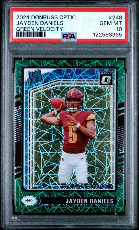 2024 Panini Donruss Optic Jayden Daniels #248 PSA 10 Green Velocity Rookie