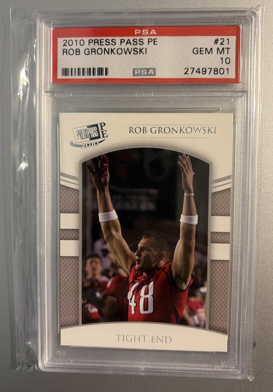 ROB GRONKOWSKI 2010 PRESS PASS PE Rookie RC - PSA 10 Graded Gem Mint view 1