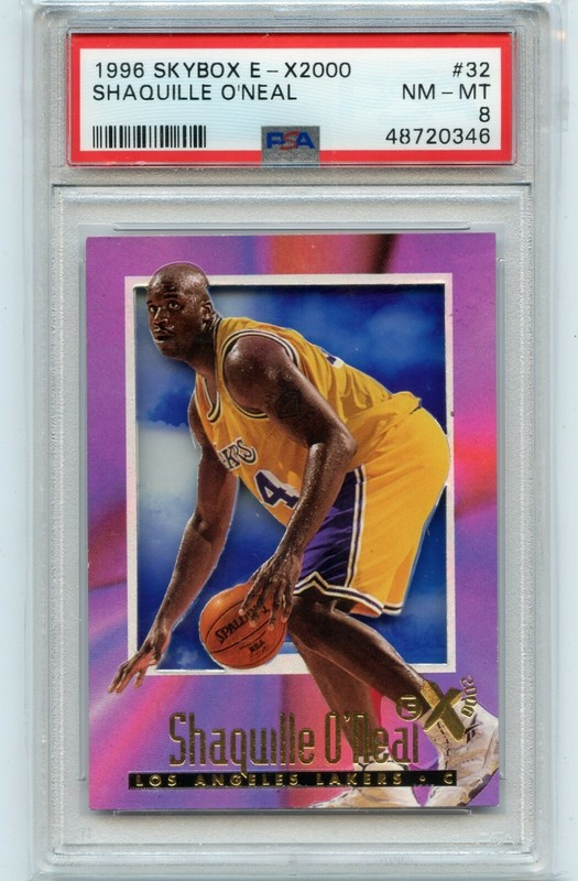 1996-97 SKYBOX E-X2000 #32 SHAQUILLE O'NEAL, LOS ANGELES LAKERS - PSA 8 (20346)