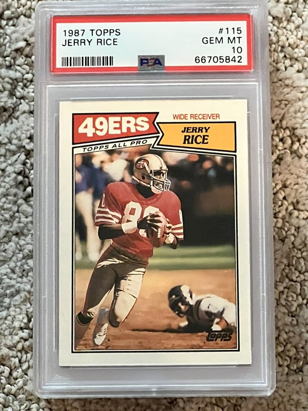 PSA 10 GEM MINT FOOTBALL CARD 1987 TOPPS JERRY RICE HOF SAN FRANCISCO 49ers