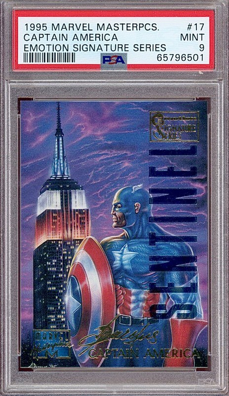 1995 Marvel Masterpieces Emotion Signature Series #17 Captain America PSA 9 🔥