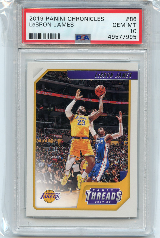 2019-20 PANINI CHRONICLES THREADS #86 LeBRON JAMES, LAKERS - PSA 10 (77995)