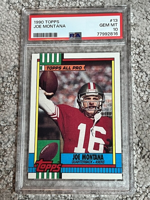 PSA 10 GEM MINT FOOTBALL CARD 1990 TOPPS JOE MONTANA HOF 13 SF 49ers