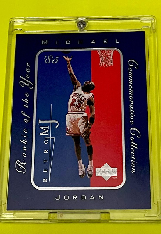 Michael Jordan Card ROOKIE OF The Year! SILVER CHROME RARE FOIL BULLS JERSEY #23