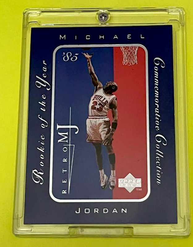 Michael Jordan Card ROOKIE OF The Year! SILVER CHROME RARE FOIL BULLS JERSEY #23 view 2
