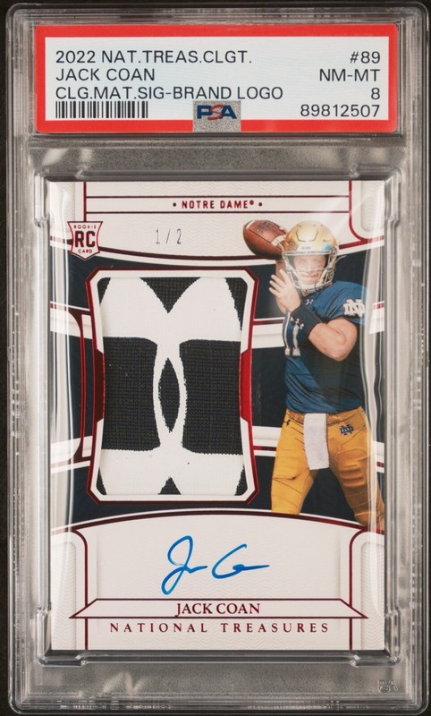 2022 Panini National Treasures CLG MAT. Auto. RC. 1/2. PSA 8.