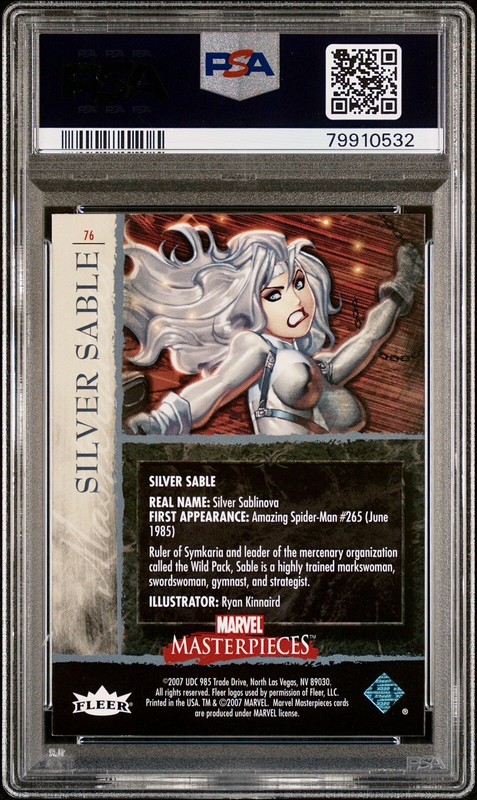 2007 Marvel Masterpieces Foil #76 Silver Sable PSA 9 🔥 RARE 🔥 view 2