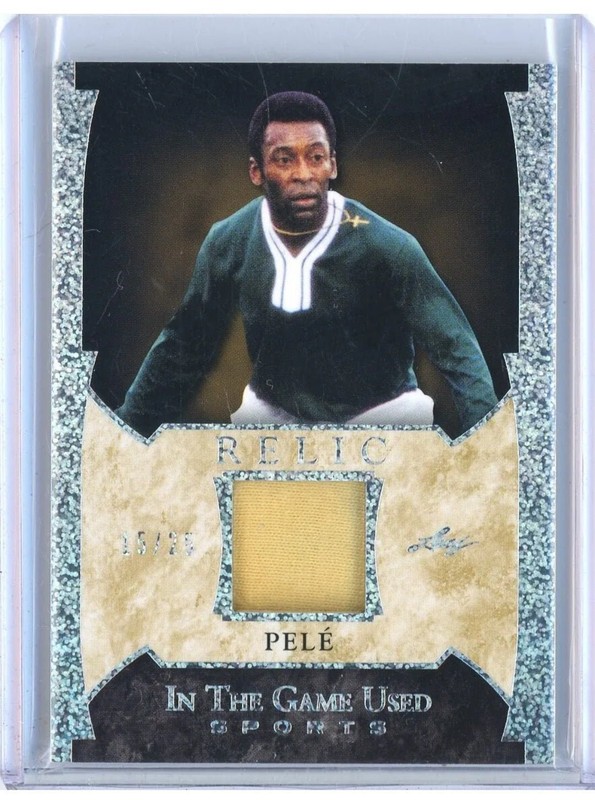 Pele Match worn patch Leaf "In the Game Used" card - 15 / 25