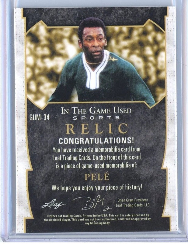 Pele Match worn patch Leaf "In the Game Used" card - 15 / 25 view 2