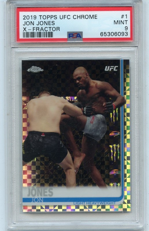 2019 TOPPS UFC CHROME #1 JON JONES "X-FRACTOR" - PSA 9 MINT (06093)