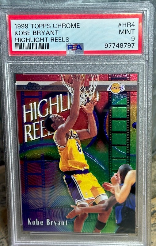 KOBE BRYANT PSA GRADED RARE RAINBOW HOLO FOIL TOPPS CHROME INSERT CARD HOF MVP view 2