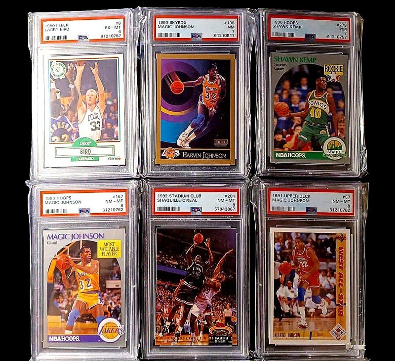 001OSBKL - Vintage PSA Graded Basketball Card Lot Of 9 Including Magic Johnson. view 2