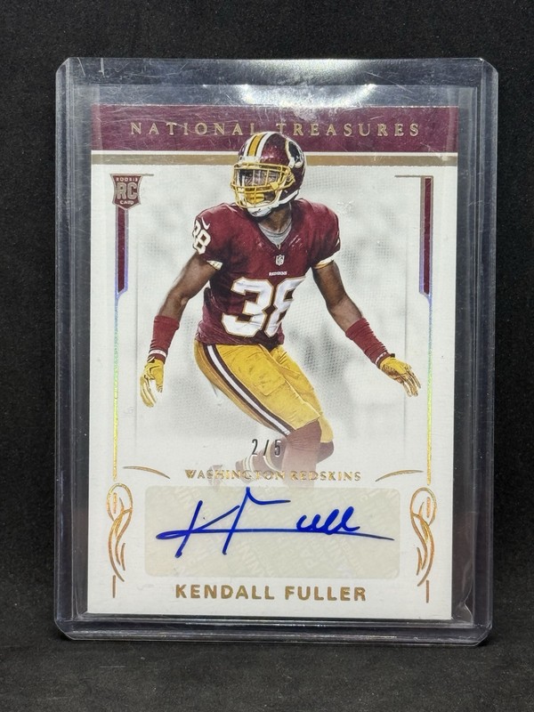 2016 National Treasures Kendall Fuller Rookie Auto /5 Redskins Hokies
