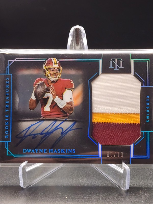 2019 Panini National Treasures Dwayne Haskins /10 Game Used Patch Auto SSP RPA