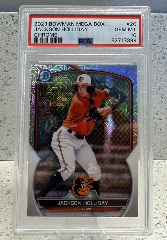 2023 BOWMAN CHROME MEGA BOX JACKSON HOLLIDAY ROOKIE MOJO REFRACTOR PSA 10
