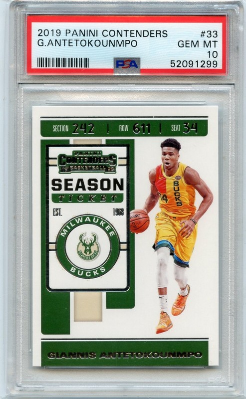 2019-20 PANINI CONTENDERS #33 GIANNIS ANTETOKOUNMPO, BUCKS - PSA 10 (91299)