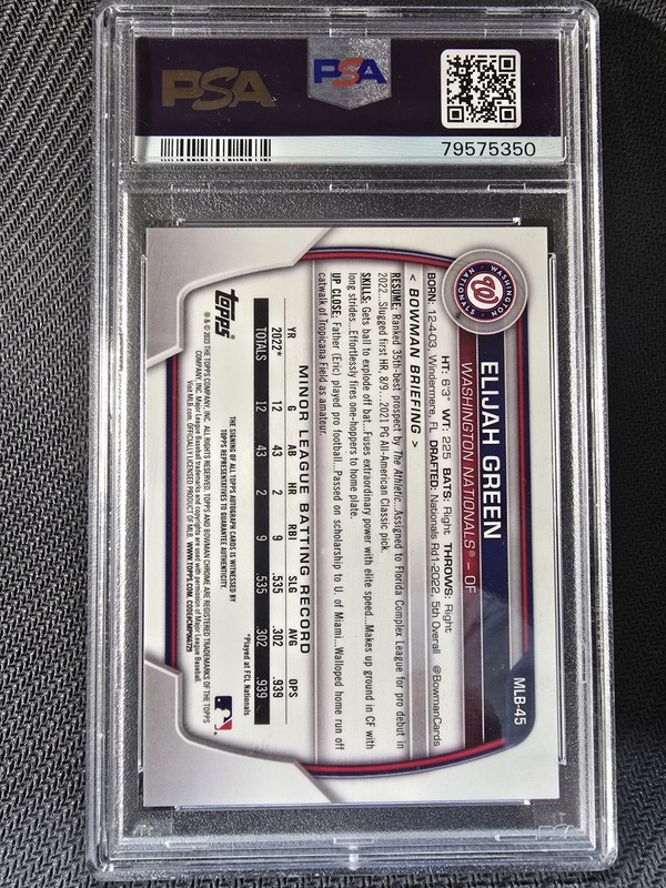 2023 Bowman Chrome NSCC  Elijah Green Auto Superfractor 1/1 view 2