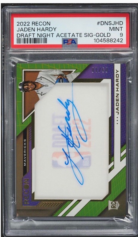 2022 Panini Recon Draft Night Gold Acetate RC Auto 9/10 PSA 9