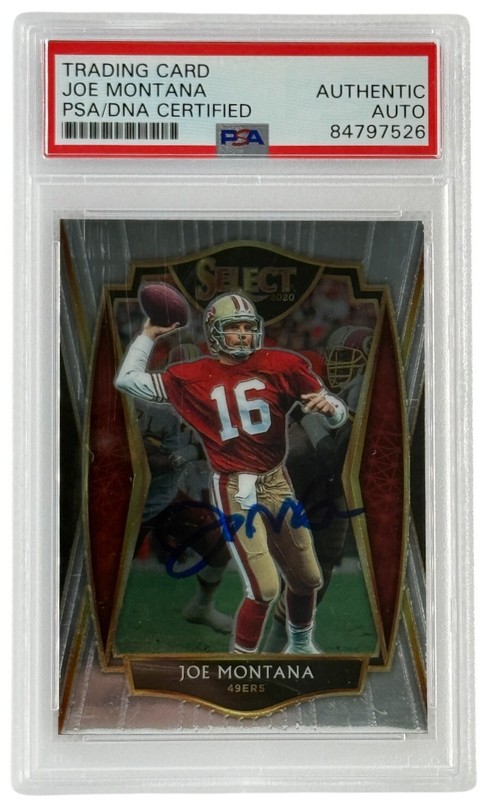 San Francisco 49ers Joe Montana Autographed 2020 Select Card #118 PSA/DNA