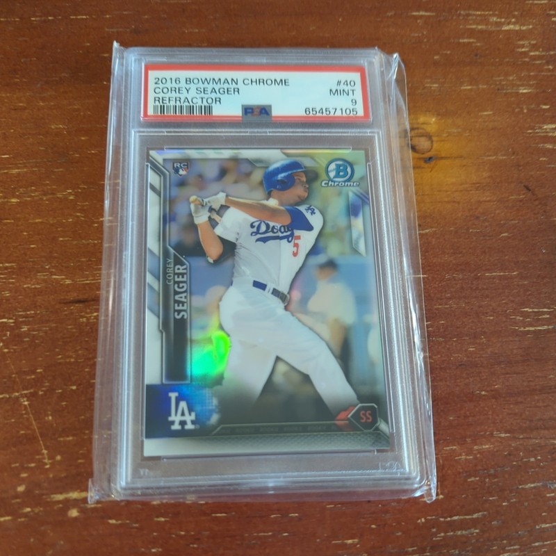2016 Bowman Chrome COREY SEAGER Refractor /499 #40 Rookie RC PSA 9 LA Dodgers!!! view 1