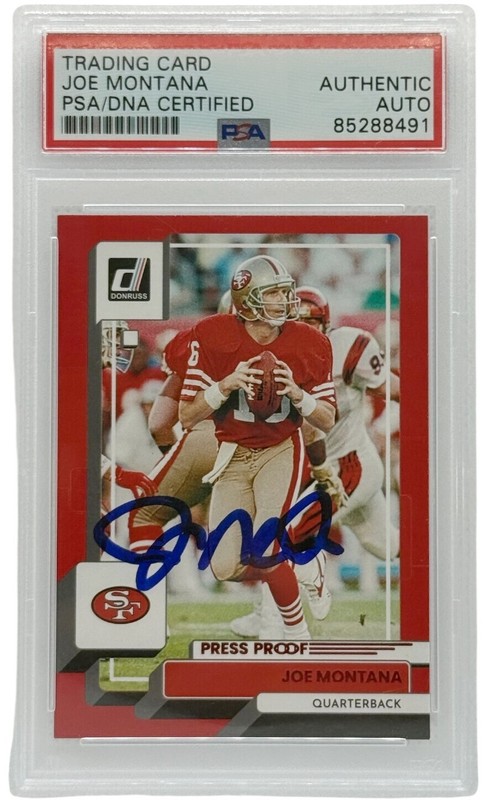 San Francisco 49ers Joe Montana Autographed Donruss Press Proof #23 PSA