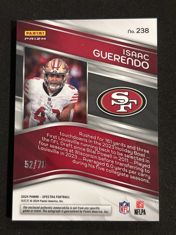 2024 Absolute Spectrum #31 Isaac Guerendo /70 RPA RC Auto view 2