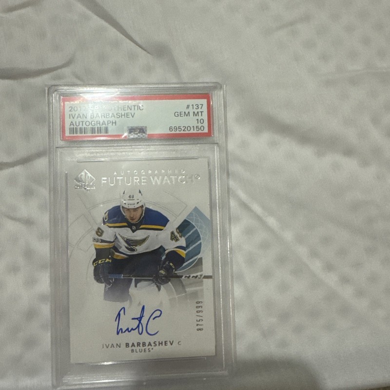 2017-18 Ivan Barbashev UD SP Future Watch Auto FWA PSA10 Gem Mint #137 Rookie RC