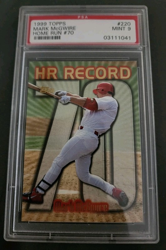 PSA MINT 9: 1999 TOPPS MARK MCGWIRE 70TH HR INSERT CARD #220