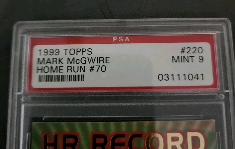 PSA MINT 9: 1999 TOPPS MARK MCGWIRE 70TH HR INSERT CARD #220 view 2