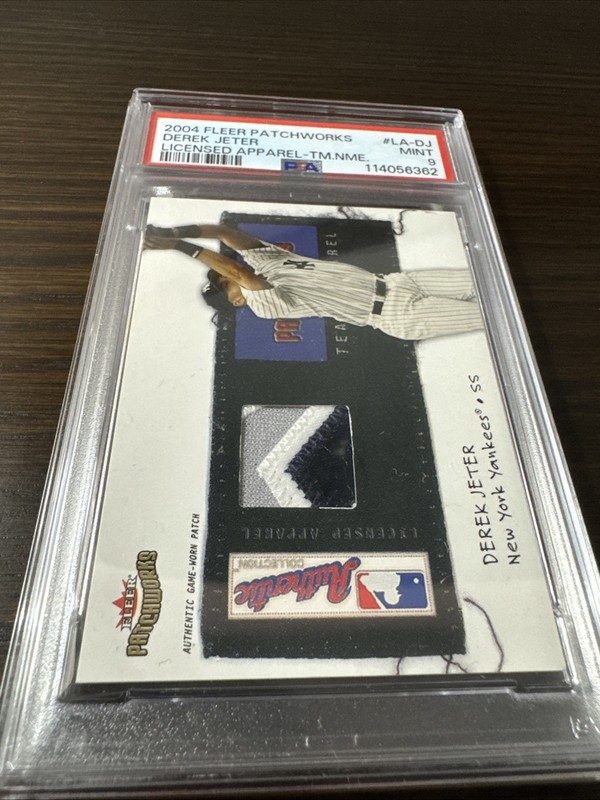 2004 Fleer Patchworks Derek Jeter PSA 9 Game Worn Team Name /150 Pop 2 Patch