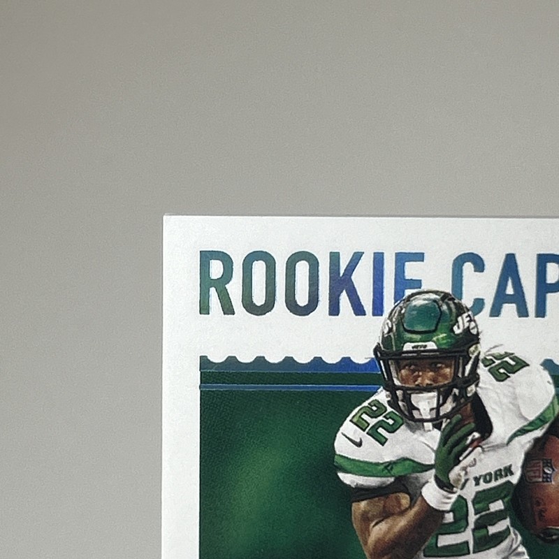 2020 Panini Encased Rookie Cap Blue /25 La'Mical Perine #138 RPA Patch Auto RC view 2