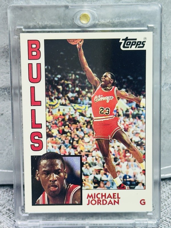 Michael Jordan ROOKIE CARD TOPPS ARCHIVES ORIGINAL AUTHENTIC BULLS JERSEY #23 view 2
