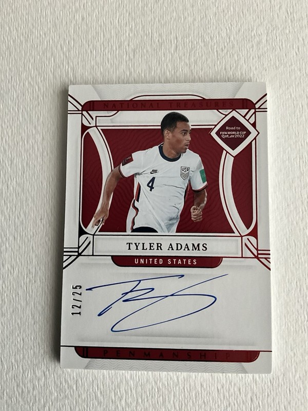 2022 National Treasures Road to FIFA World Cup Tyler Adams Ruby Auto /25 #P-TYA