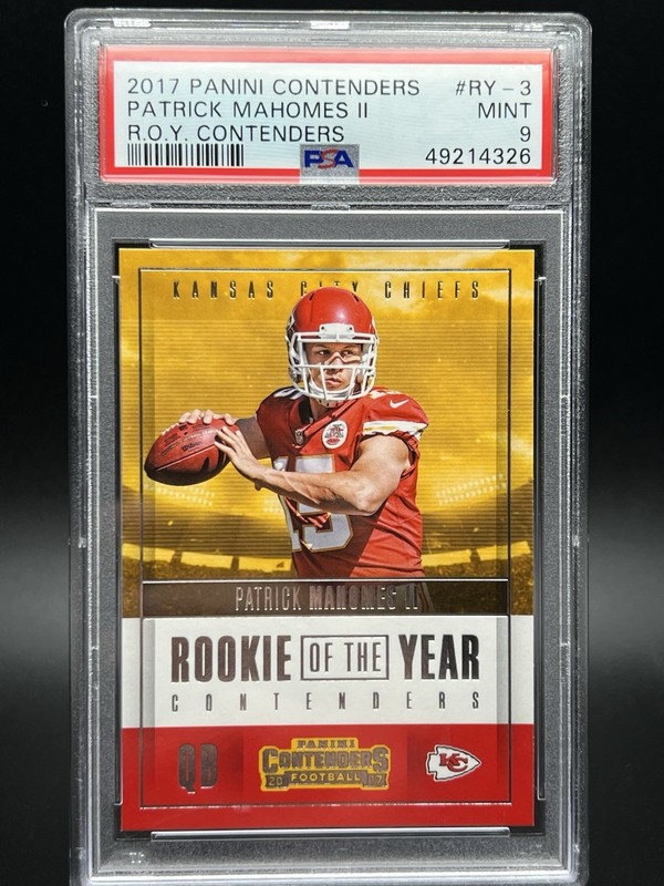 2017 Panini Contenders Patrick Mahomes II Rookie of the Year PSA 9 Mint RC