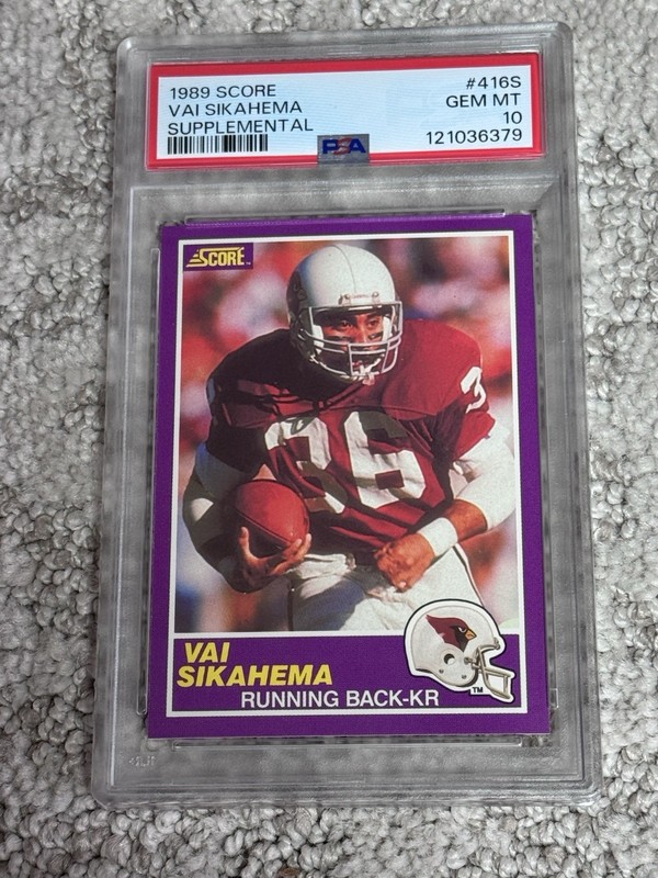 PSA 10 1989 SCORE SUPPLEMENTAL FOOTBALL CARD VAI SIKAHEMA ARIZONA CARDINALS