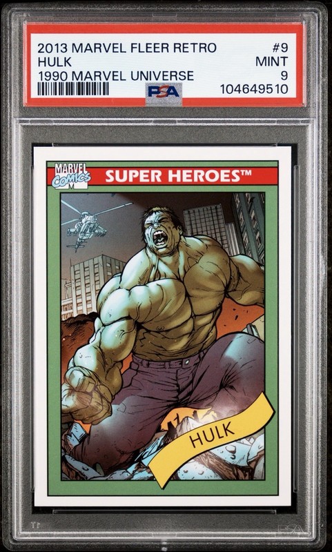 2013 Marvel Fleer Retro 1990 Marvel Universe #9 Hulk PSA 9 🔥RARE🔥