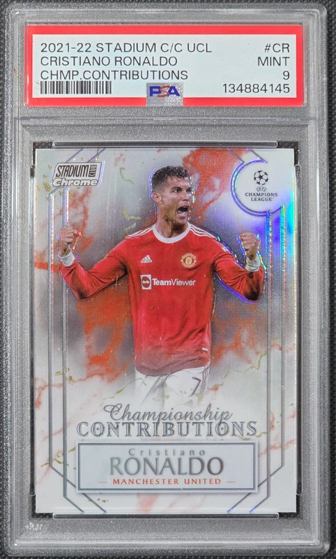 2021 TOPPS STADIUM CLUB CHROME UEFA CHAMPIONS LEAGUE #CR CRISTIANO RONALDO PSA 9
