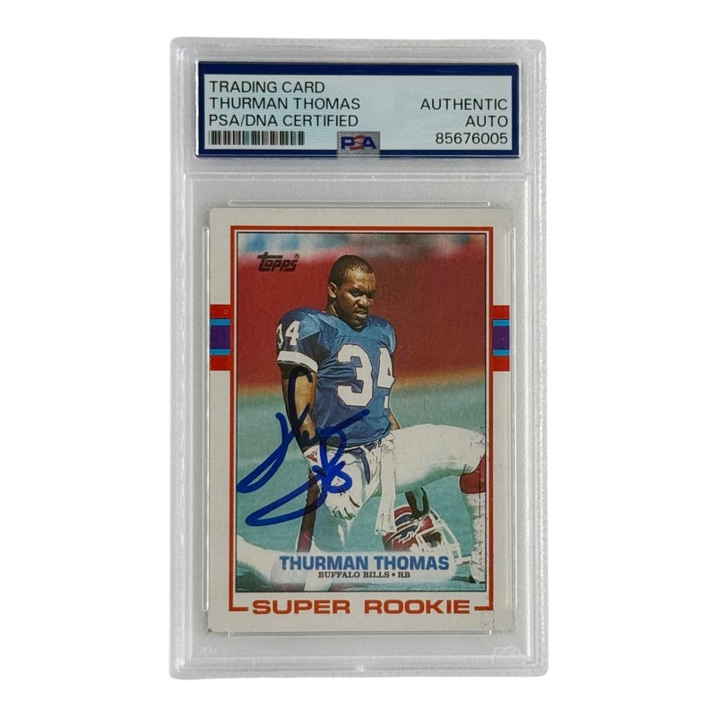 Thurman Thomas Autographed 1989 Topps Rookie Card PSA Authenticated