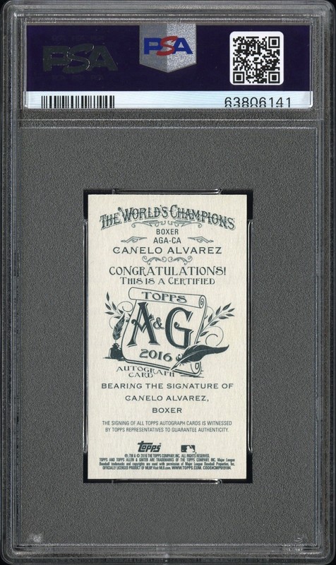 2016 TOPPS ALLEN & GINTER CANELO ALVAREZ MINI AUTOGRAPH view 2