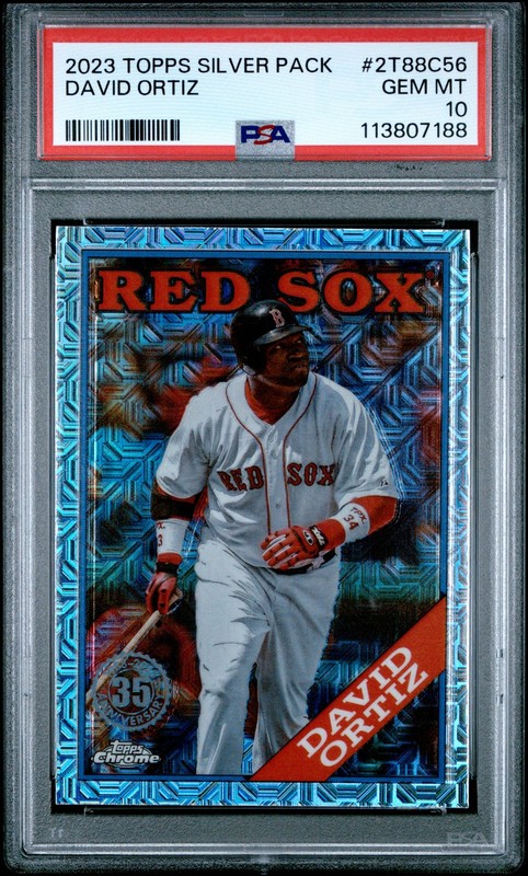 2023 Topps #2T88C-56 David Ortiz 1988 Chrome Silver Pack PSA 10 Pop 2