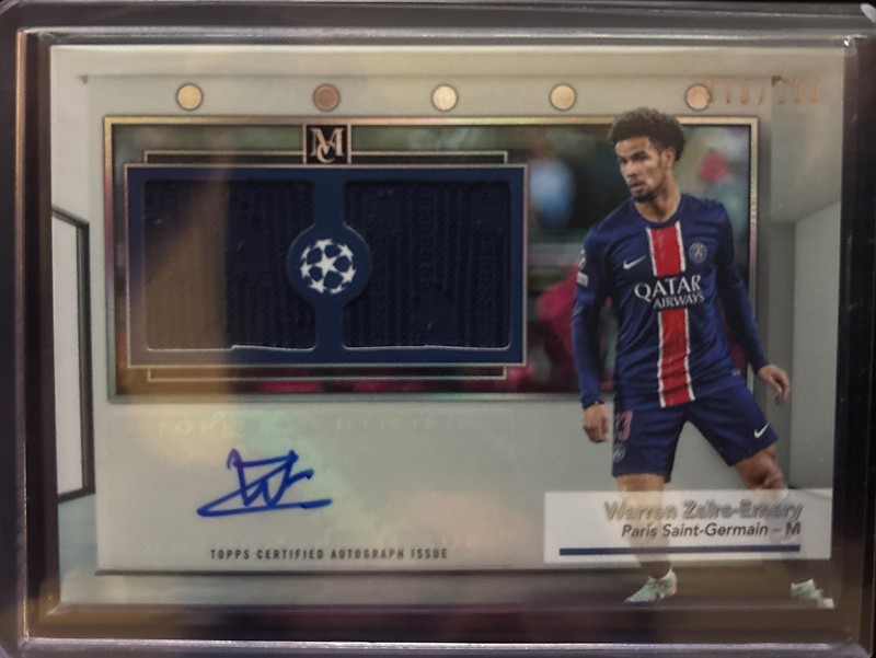24-25 Topps Museum UEFA Warren Zaire-Emery Patch Auto /199 Match-Worn