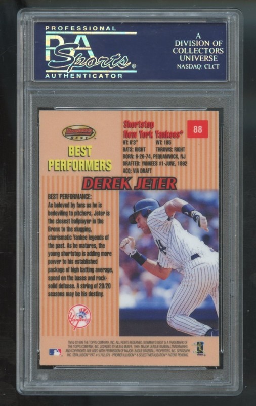 1999 Bowman's Best #88 Derek Jeter Yankees PSA 10 GEM MINT 4960 view 2