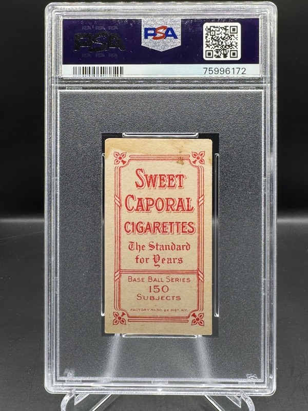 1909-11 T206!  RUBE MANNING!  ‘BATTING’  NY HIGHLANDERS!  SWEET CAPORAL!  PSA 2! view 2