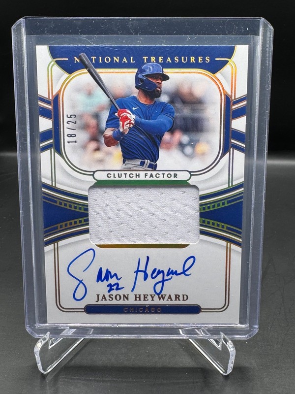 2022 NATIONAL TREASURES! JASON HEYWARD! ON-CARD AUTO! HOLO GOLD! #/25! RELIC view 1