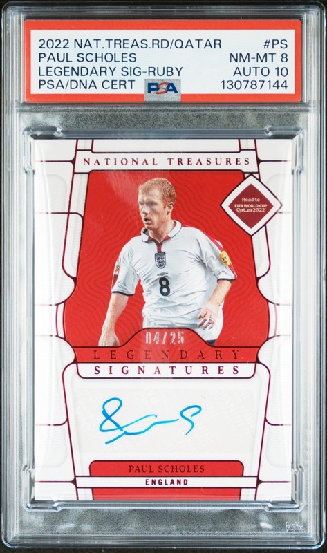 2022 Panini National Treasures Road to FIFA World Cup Paul Scholes Auto /25